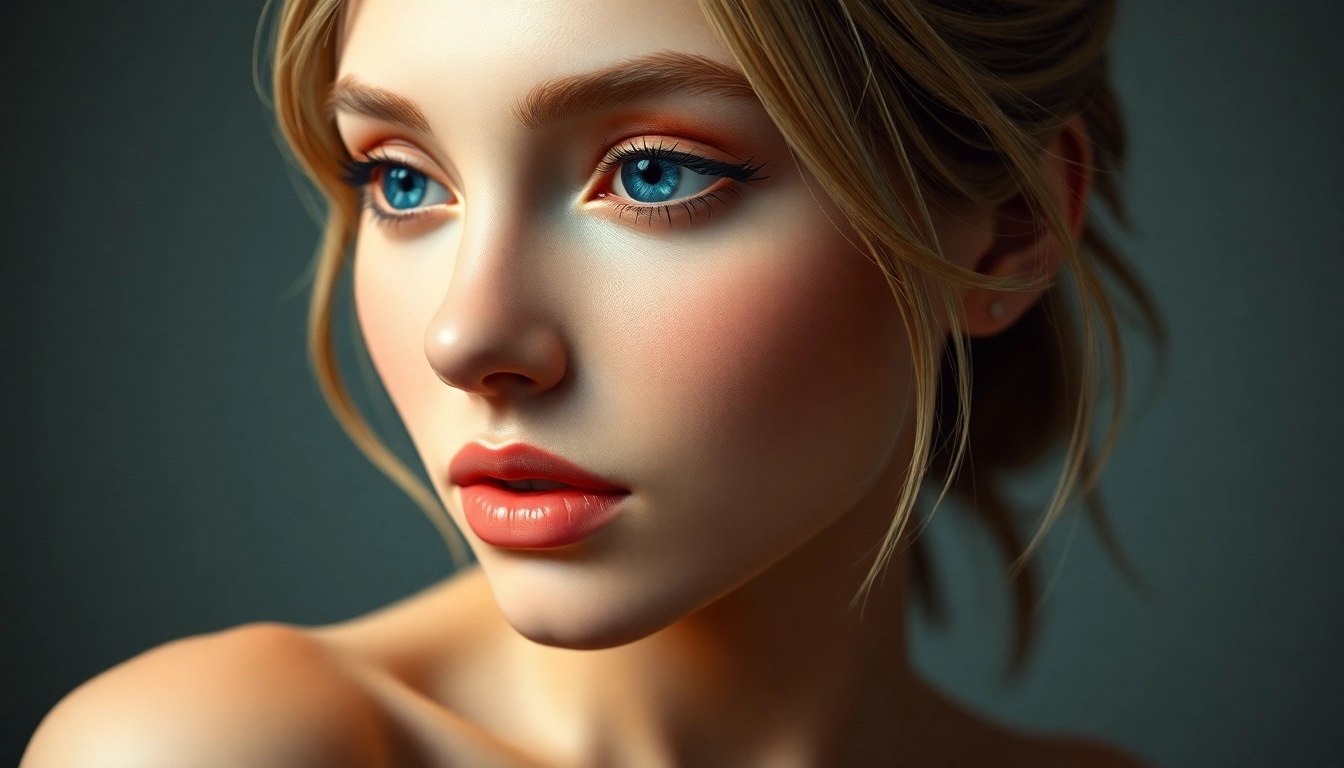 Detailed scene showcasing a high-quality NSFW AI generator creating realistic adult imagery with emotional expression and depth for user customization.