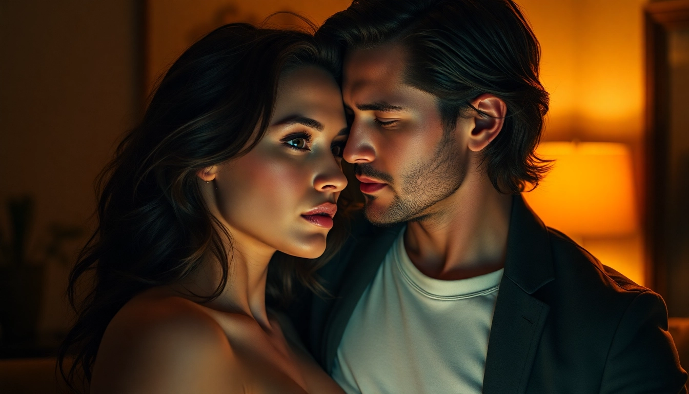 Detailed shot of a hyperrealistic ai porn generator scene depicting an intimate moment with expressive faces and vivid textures for enhanced realism.