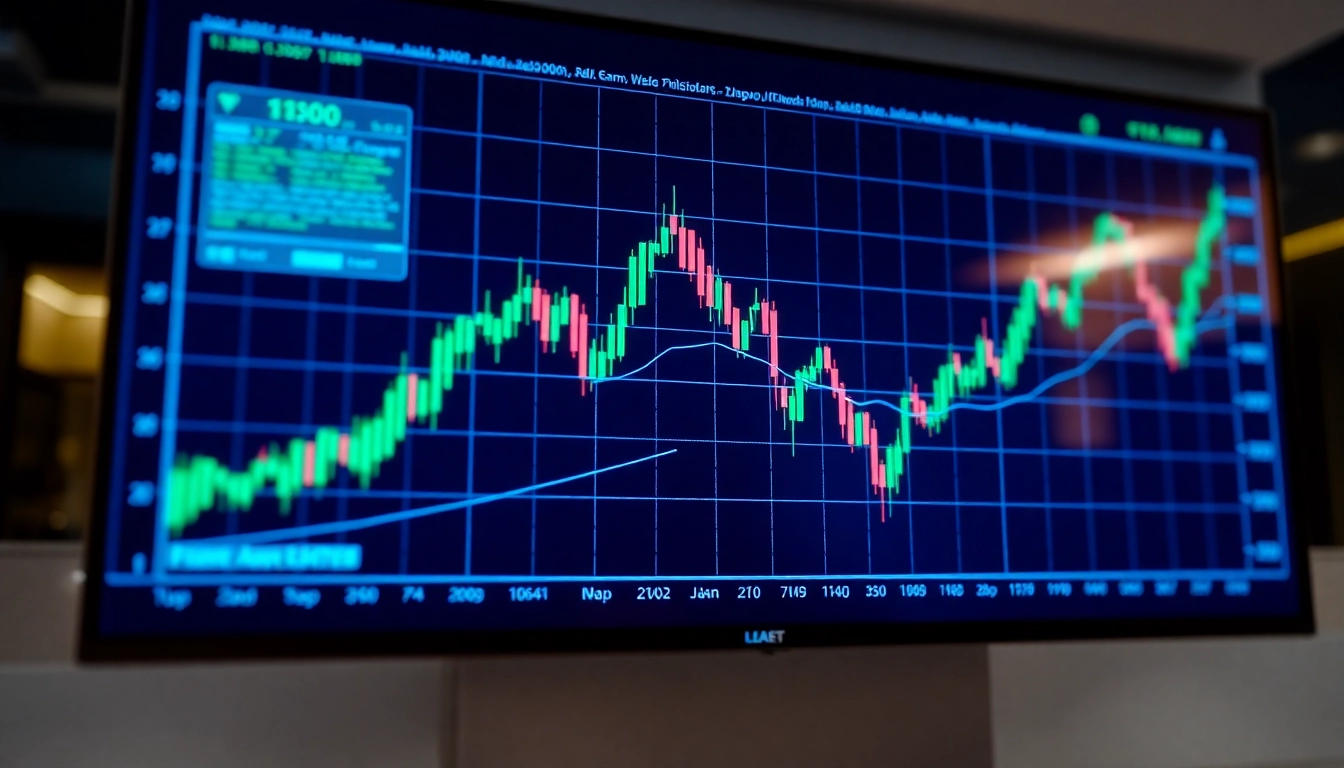 Trading view platform showcasing real-time market charts and trading indicators for